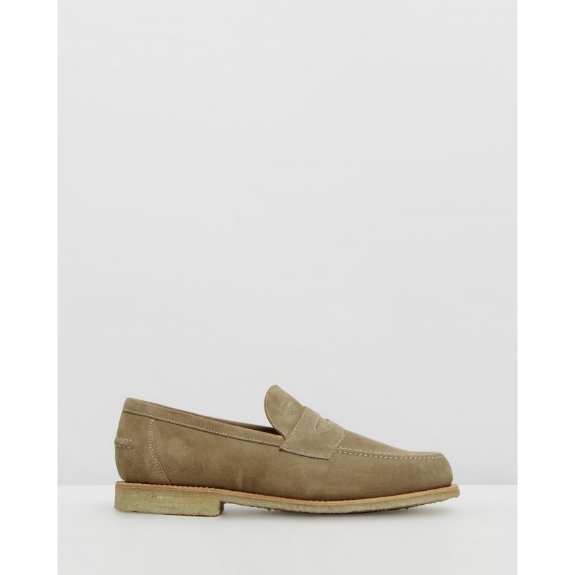 Penny Loafers Indiana Tan Suede by Sanders