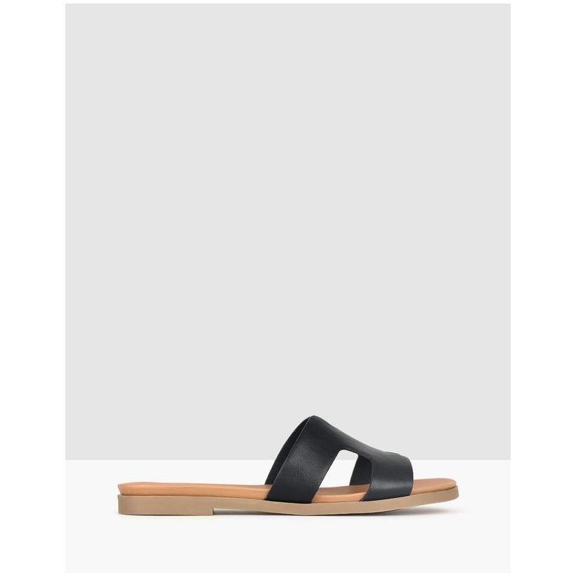 Peppa Cut Out Slides Black by Betts