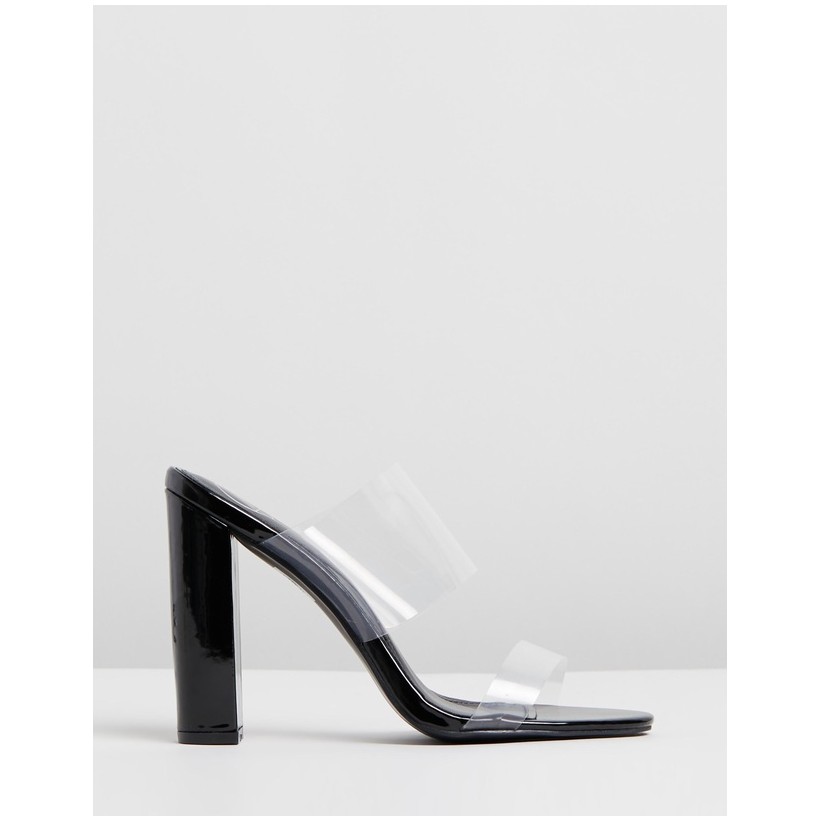 Perspex Block Heels Black by Missguided