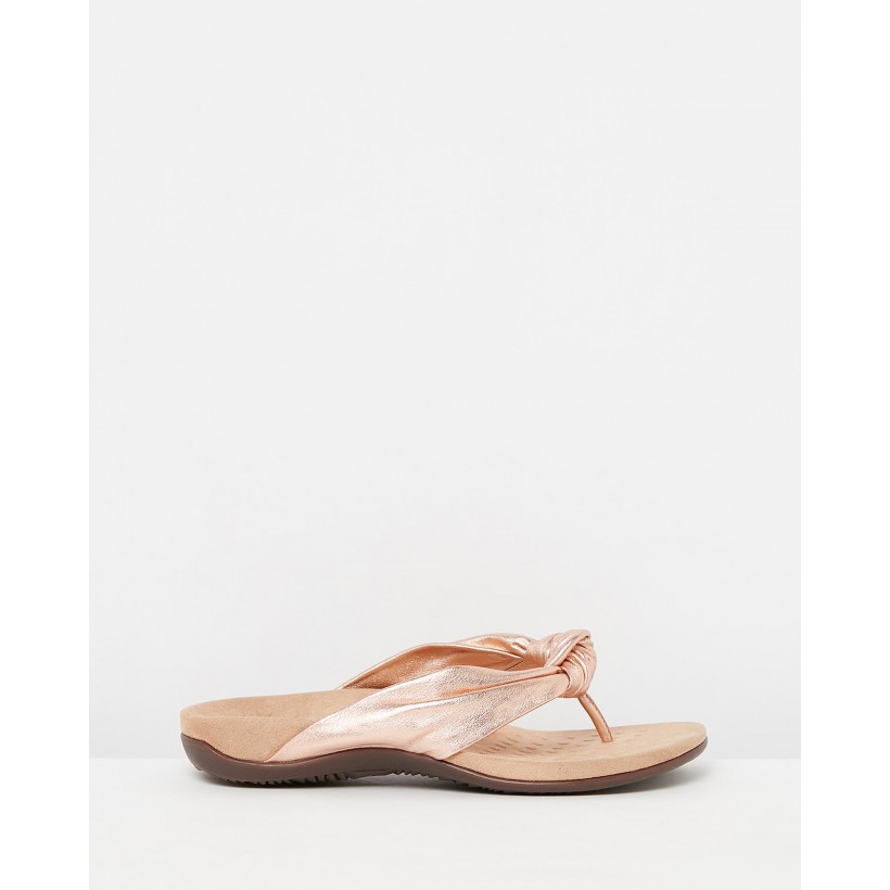 Pippa Toe Post Sandals Rose Gold by Vionic