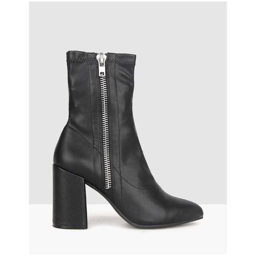 Playful Block Heel Boots Black by Betts | ShoeSales