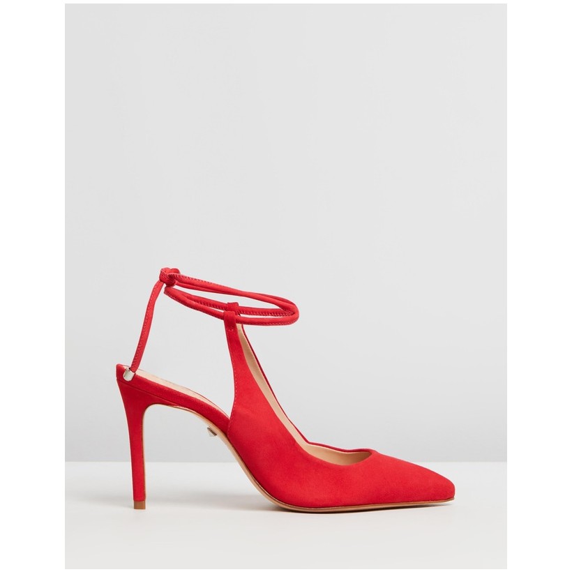 Pointed Ankle Strap Heels Red by Schutz