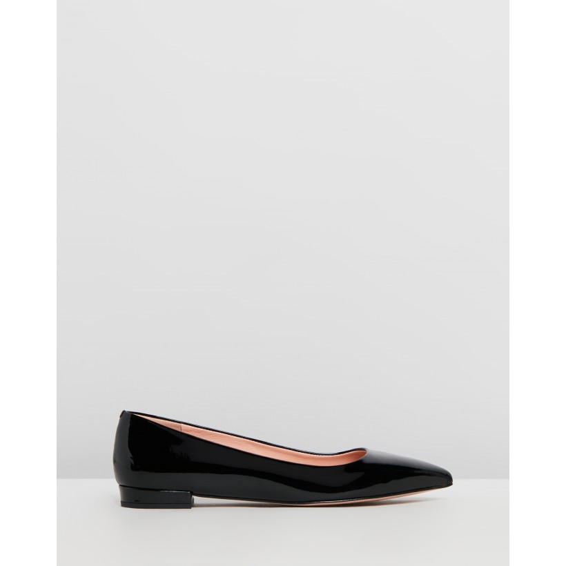 Pointy Toe Patent Flats Black by J.Crew