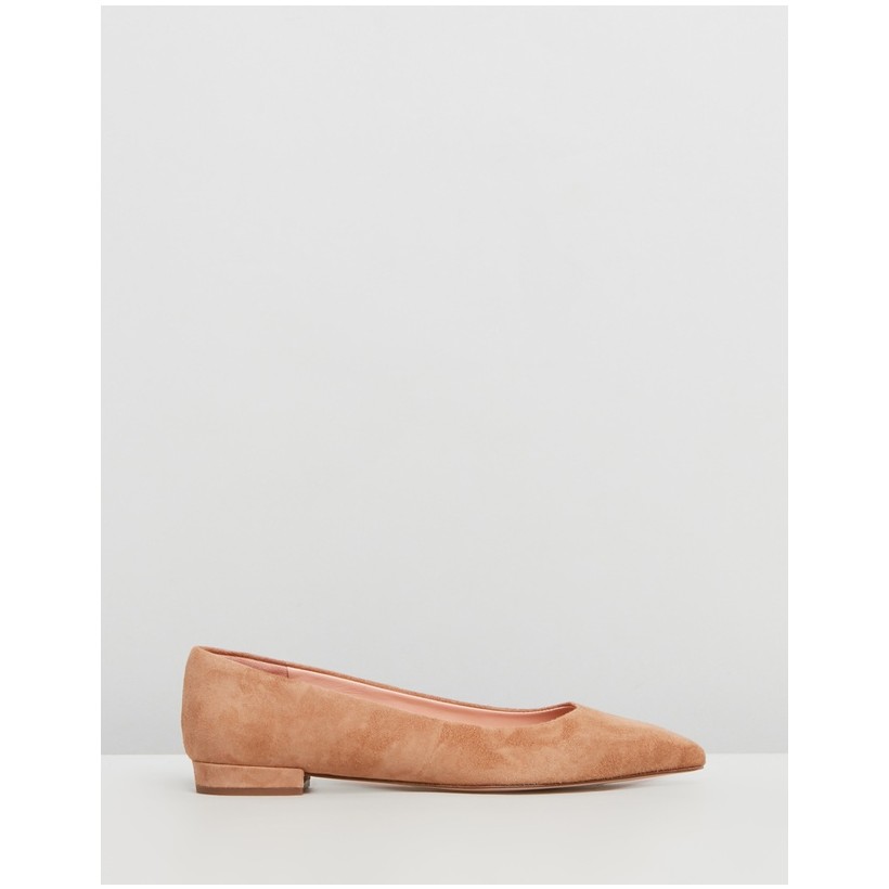 Pointy Toe Suede Flats Ashen Brown by J.Crew
