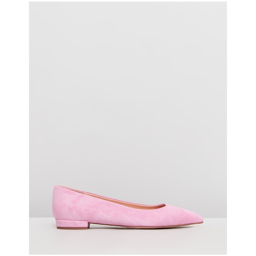 Pointy Toe Suede Flats Sundrenched Peony by J.Crew
