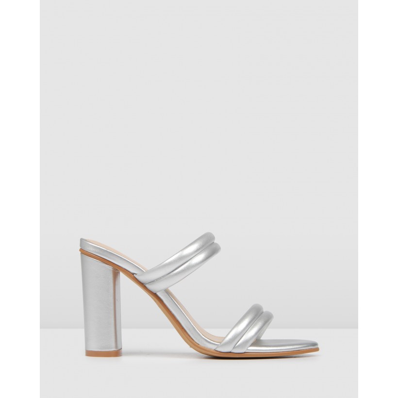 Pomona High Sandals Silver Leather by Jo Mercer