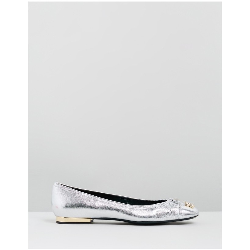 Pretty Bow Ballet Flats Silver by Mulberry
