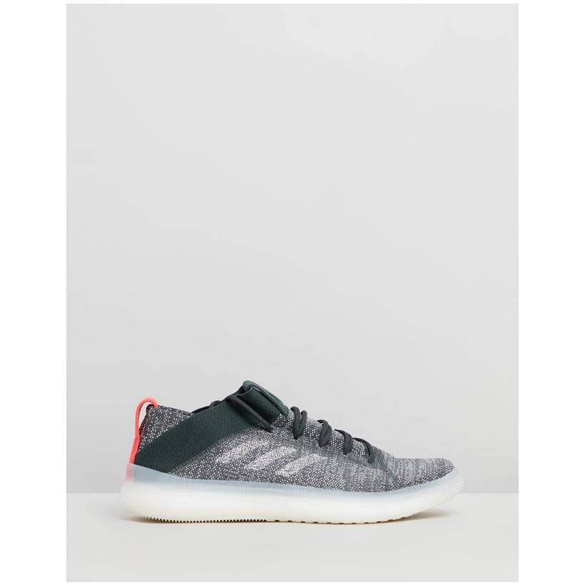 PureBOOST Trainers - Men's Legend Ivy, Ash Silver & Shock Red by Adidas Performance