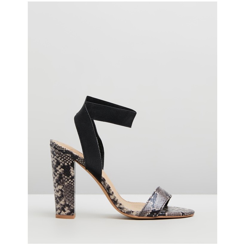 Quiver Block Heels Snakeskin by Spurr