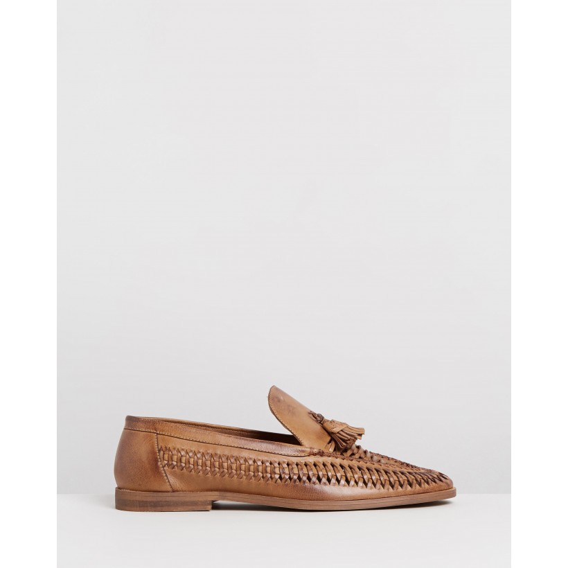 Rafael Leather Tassel Loafers Tan by Staple Superior