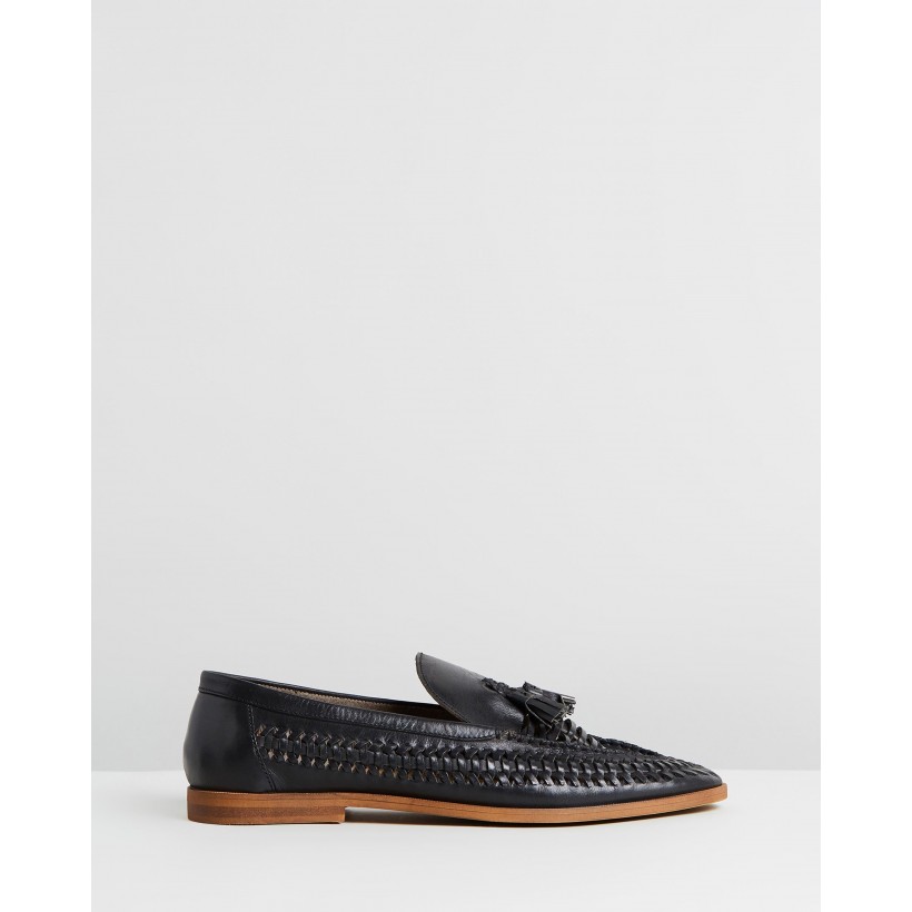 Rafael Leather Tassel Loafers Black by Staple Superior