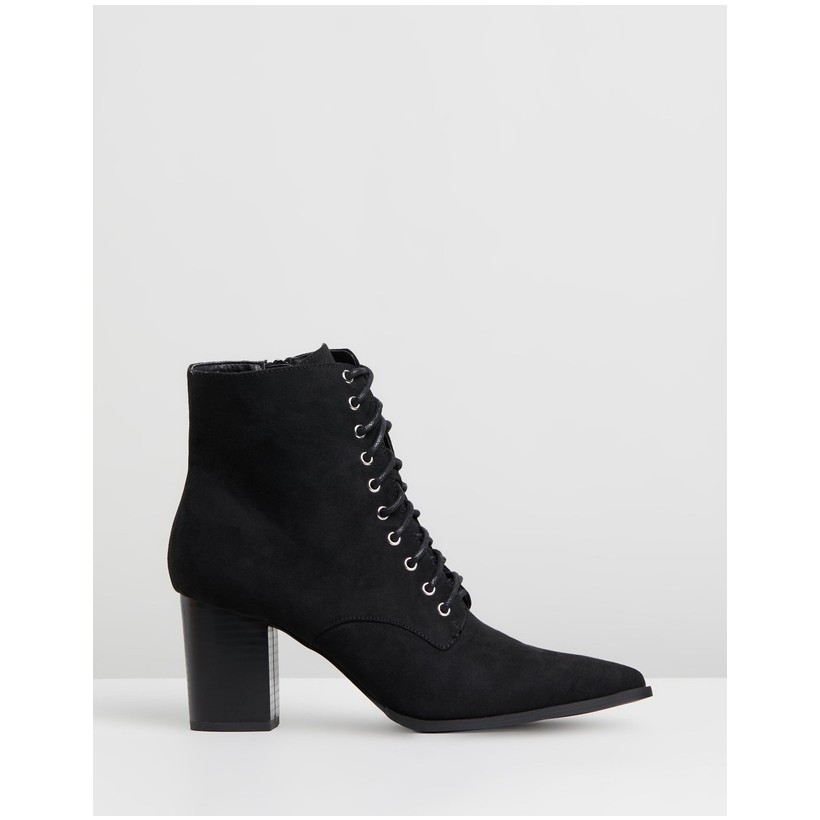 Ramata Ankle Boots Black Microsuede by Dazie