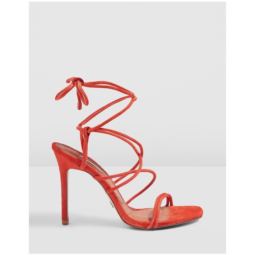 Rebel Rouleau Strap Heels Red by Topshop