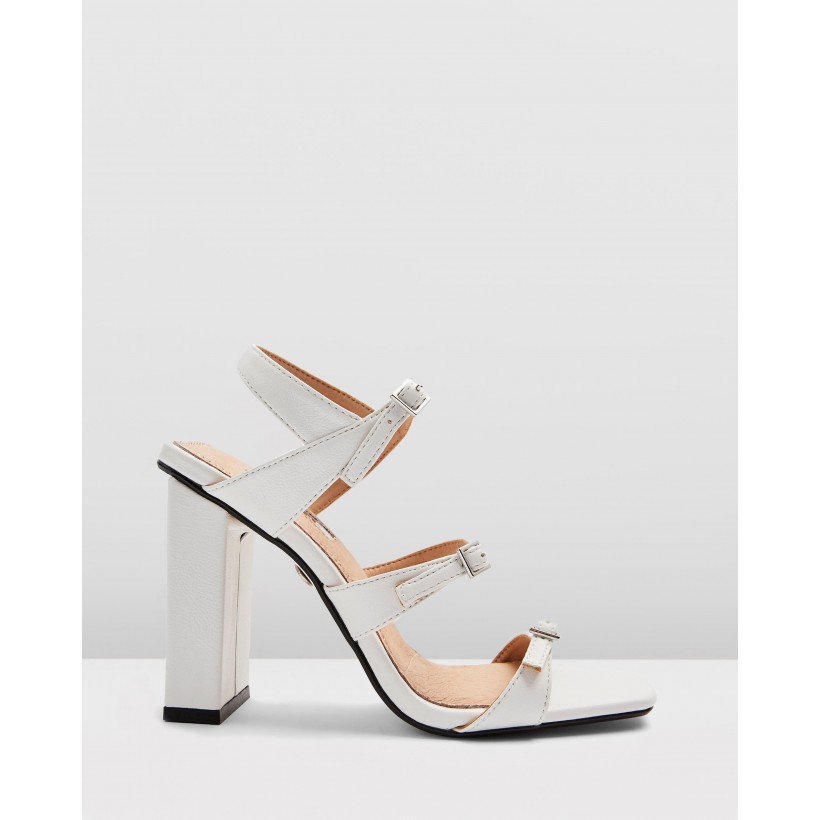 Reptile Strappy Sandals White by Topshop