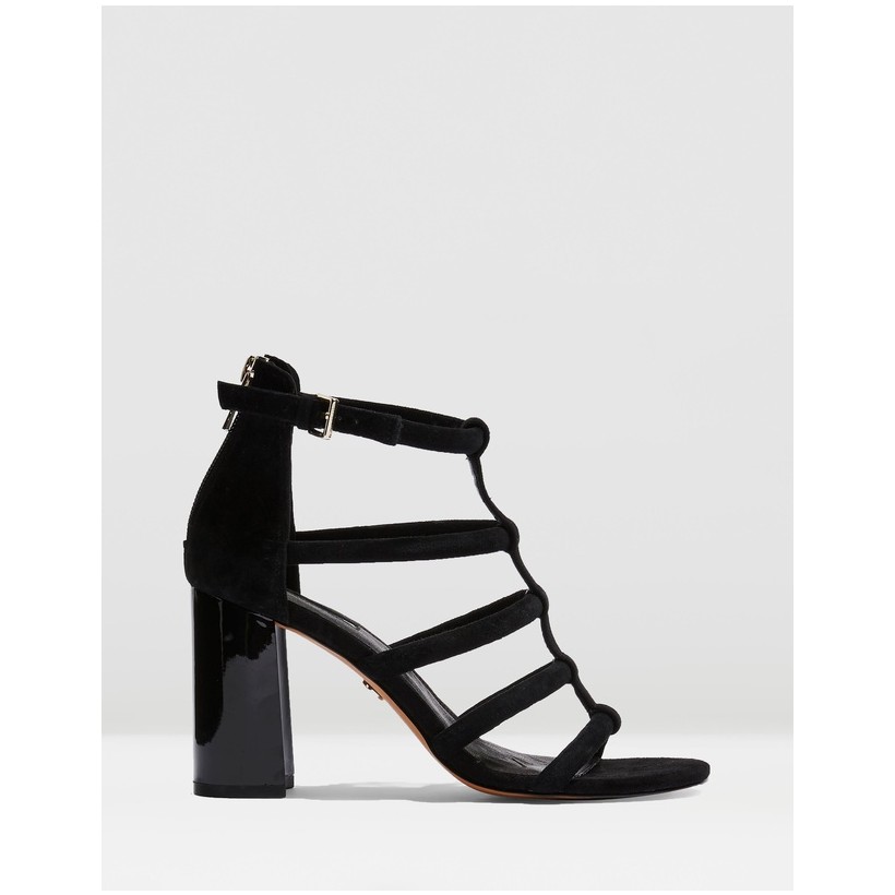 Ricky Strappy Block Heels Black by Topshop