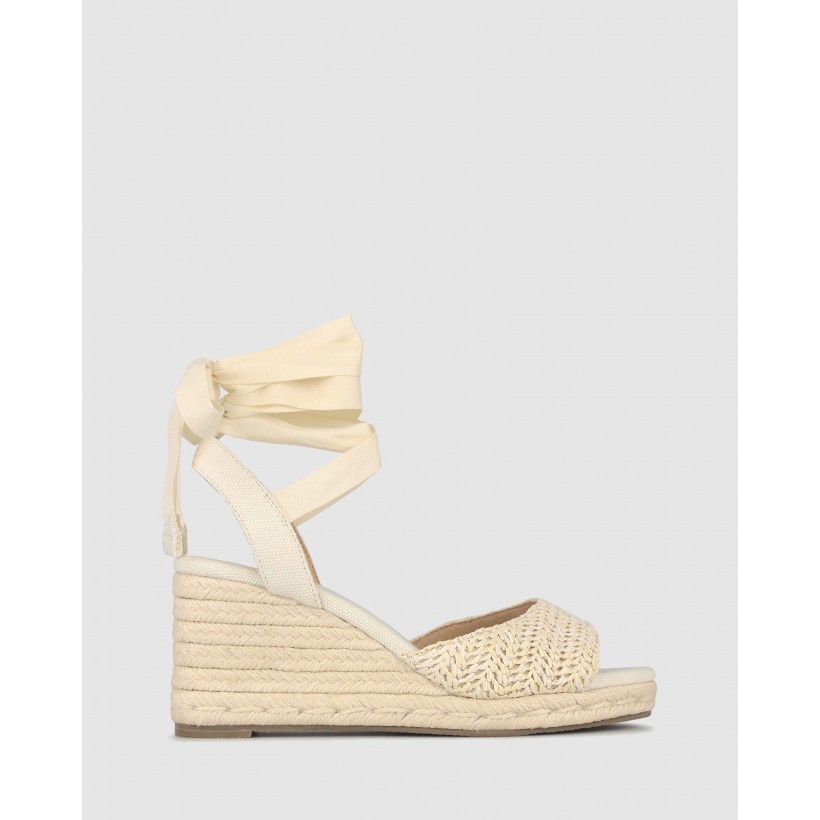 Romy Espadrille Wedge Sandals Natural Raffia by Betts