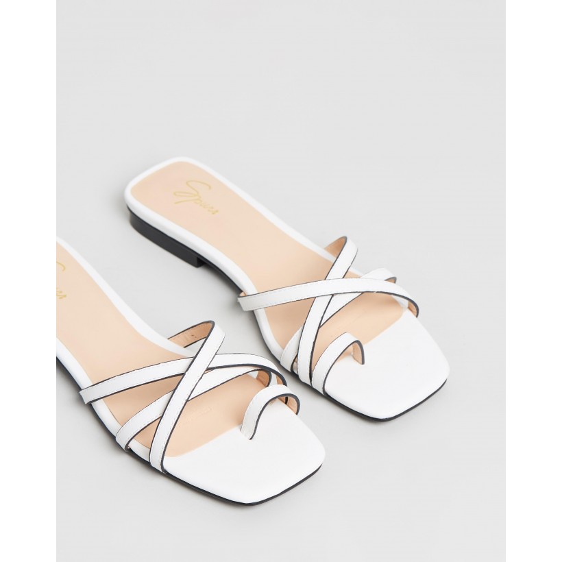Ronnie Sandals White Smooth by Spurr