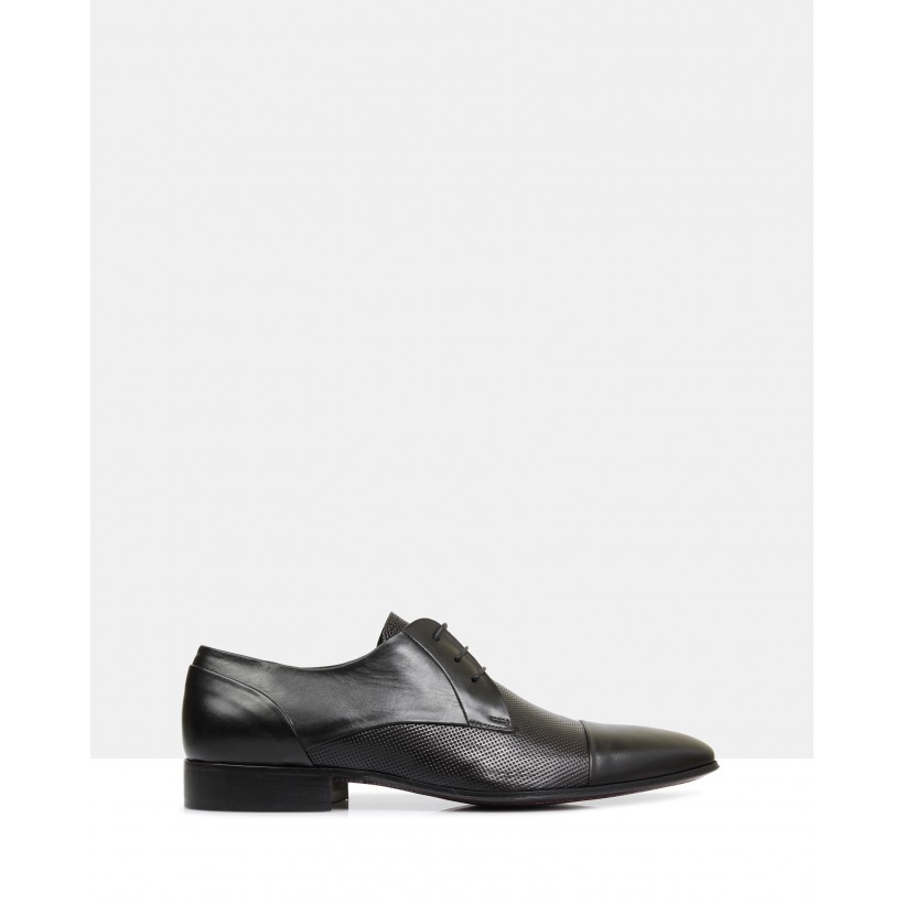 Ross Leather Derby Shoes Nero by Brando