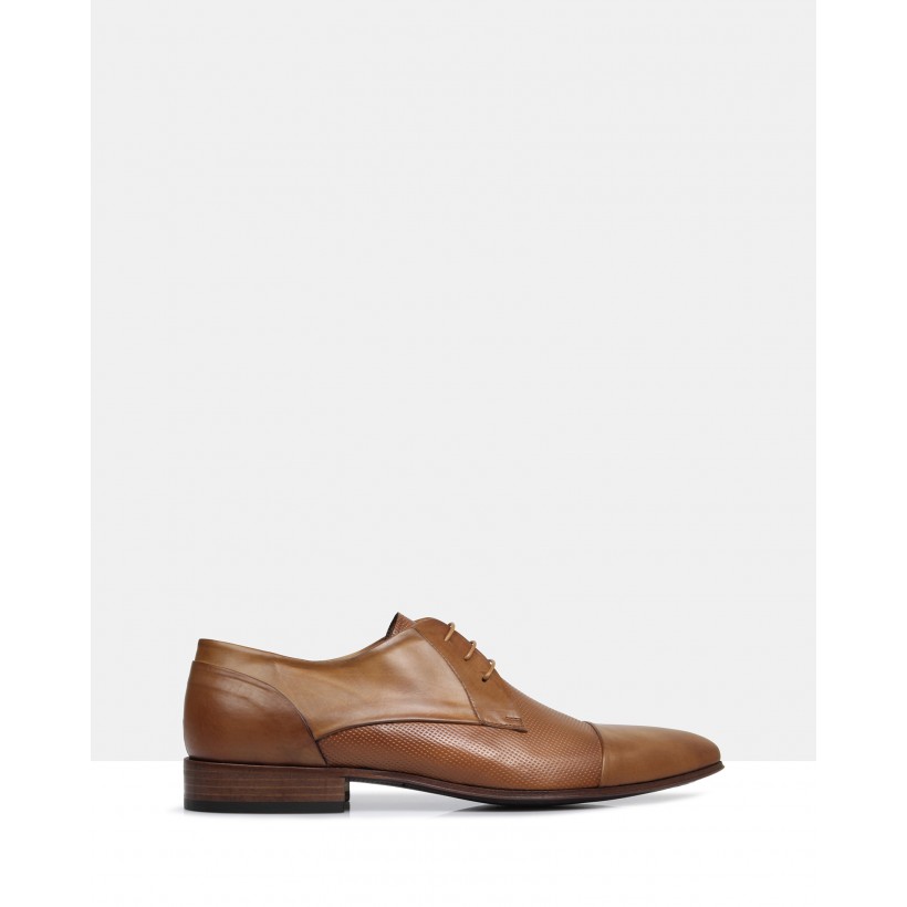 Ross Leather Derby Shoes Cuoio by Brando