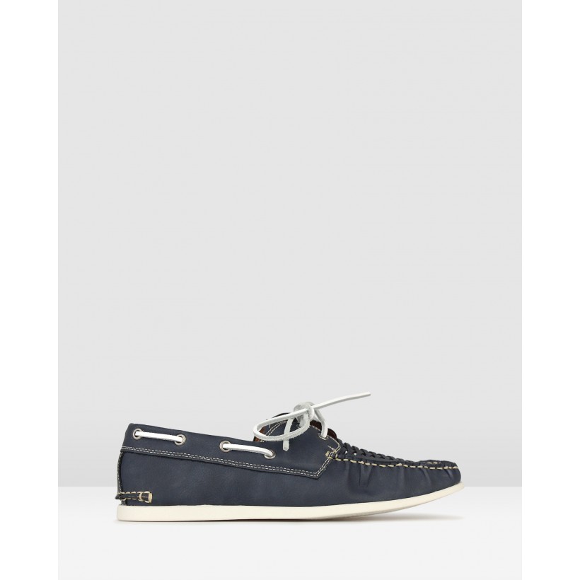 Row Woven Boat Shoes Navy by Betts