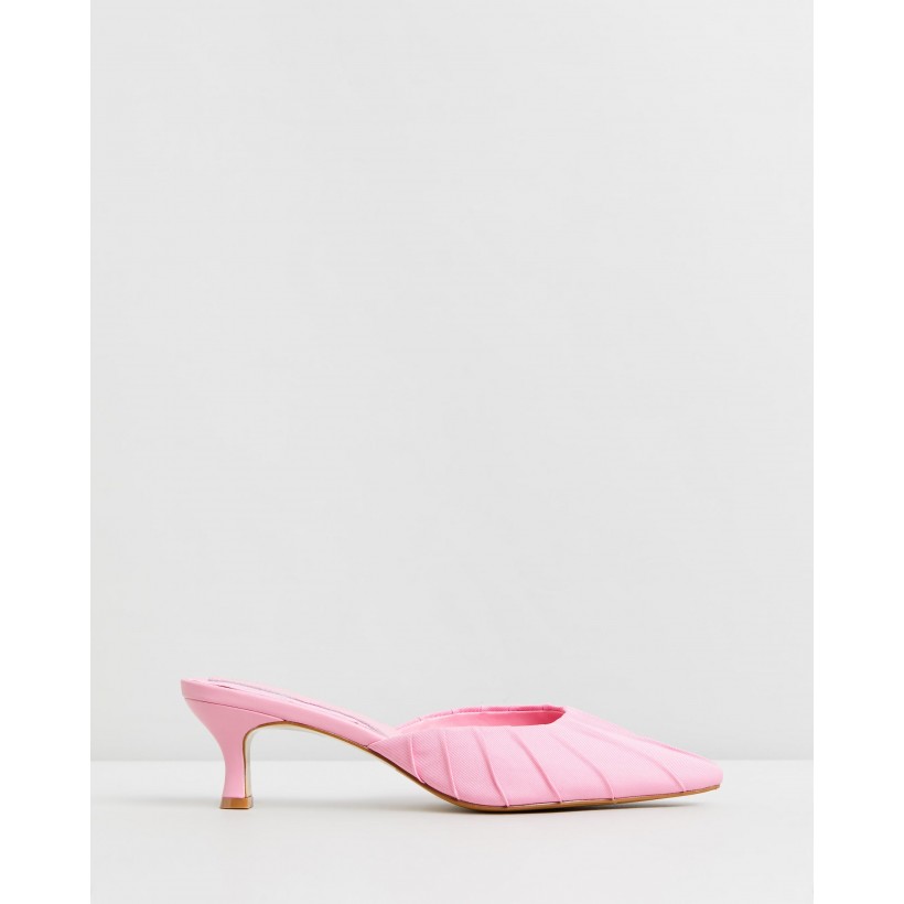 Ruched Kitten Heels Candy Pink by Jaggar The Label