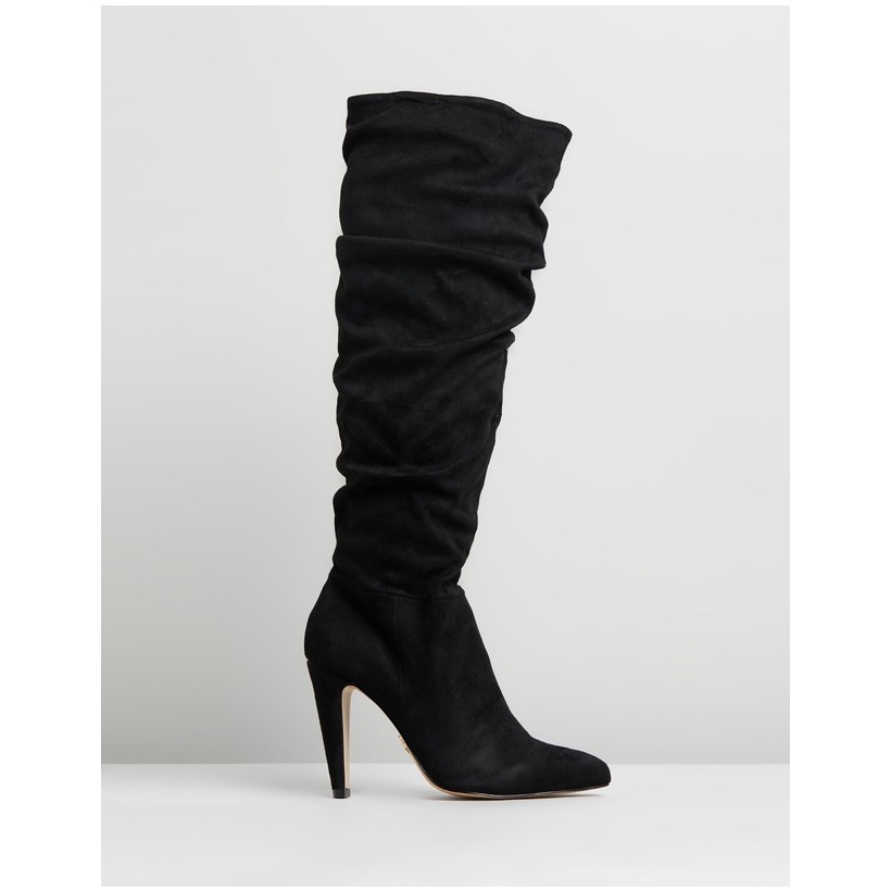 lipsy knee high ruched leg boots
