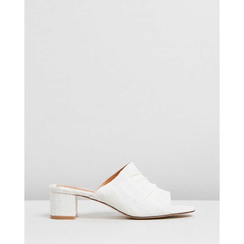 Ruched Slides Ivory by Jaggar The Label