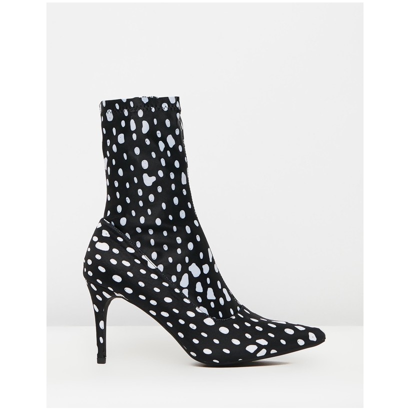 Sabella Sock Ankle Boots Black & White Lycra by Spurr