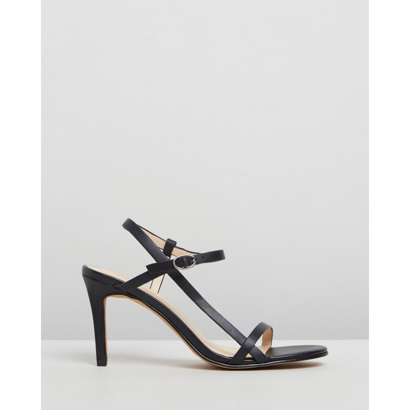 Sanity High Sandals Black Leather by Jo Mercer