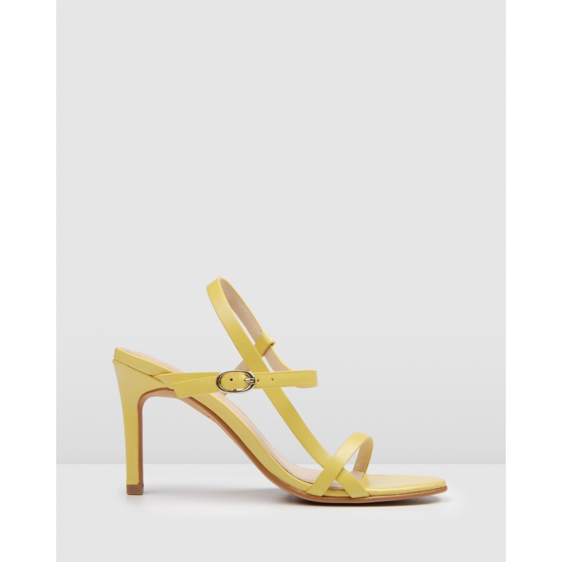 Sanity High Sandals Yellow Leather by Jo Mercer