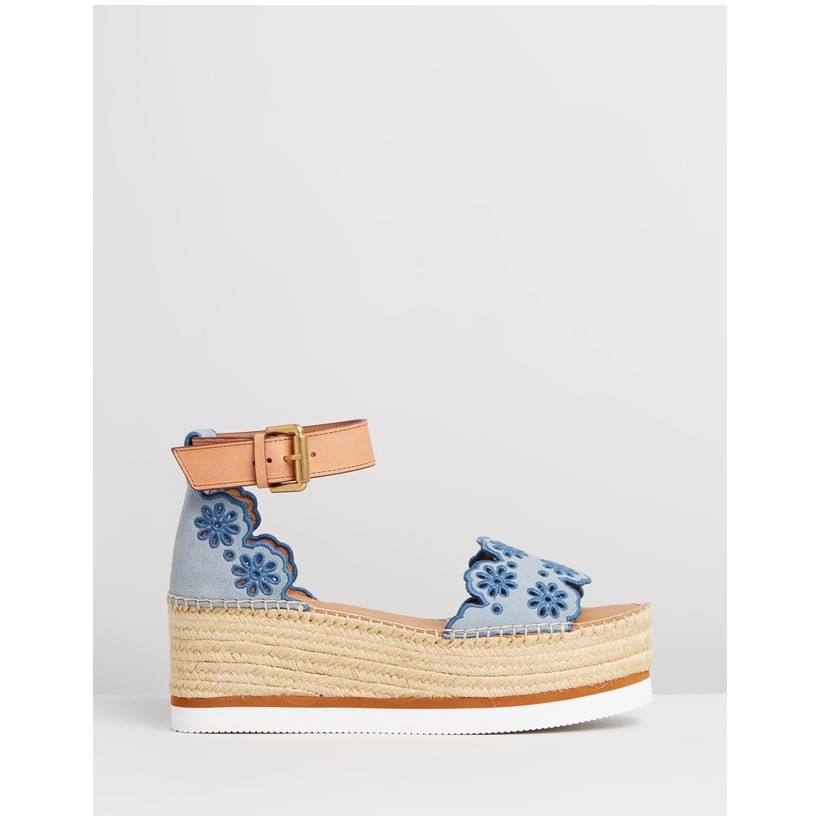 Scalloped Edge Flatforms DENIM by See By Chlo??