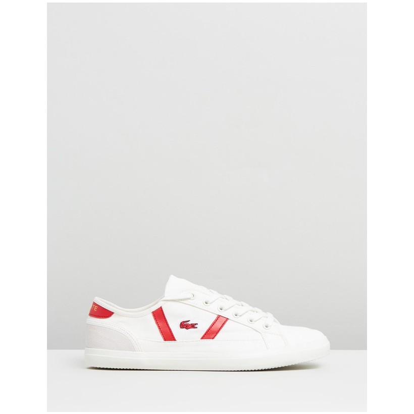 Sideline - Women's Off-White & Red by Lacoste
