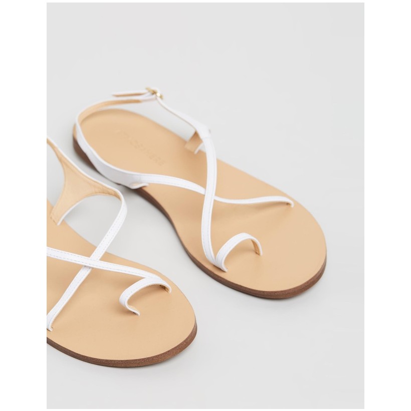 Sierra Leather Sandals White Leather by Atmos&Here