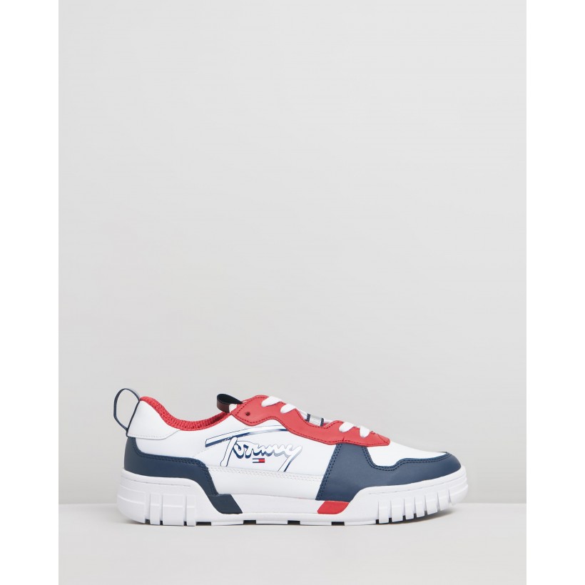 Signature Sneakers - Men's Red, White & Blue by Tommy Jeans
