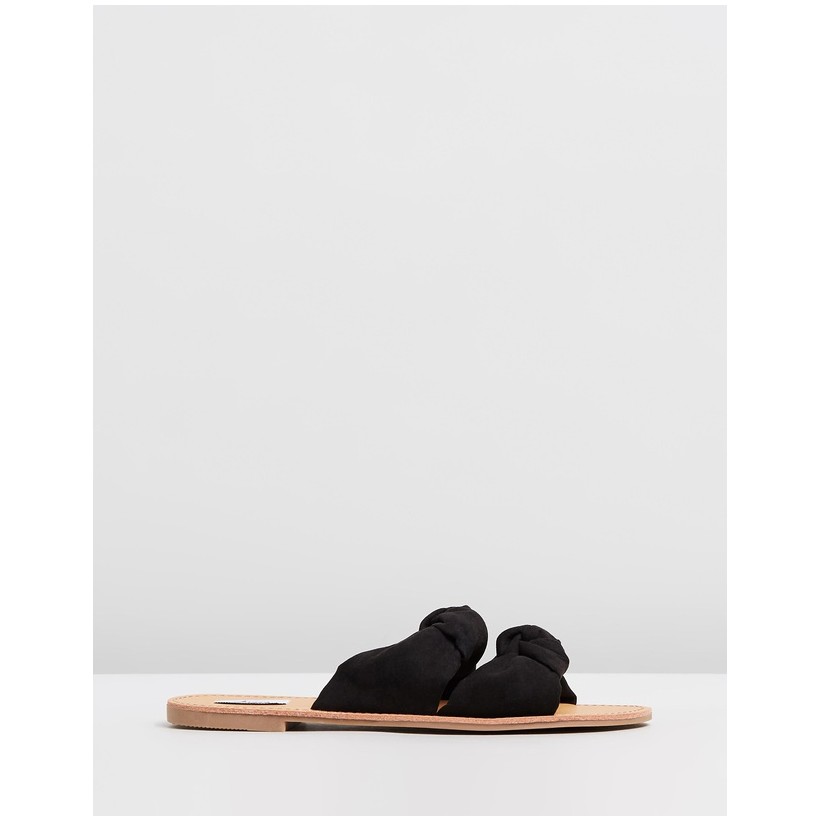 Simi Valley Slides Black Microsuede by Dazie