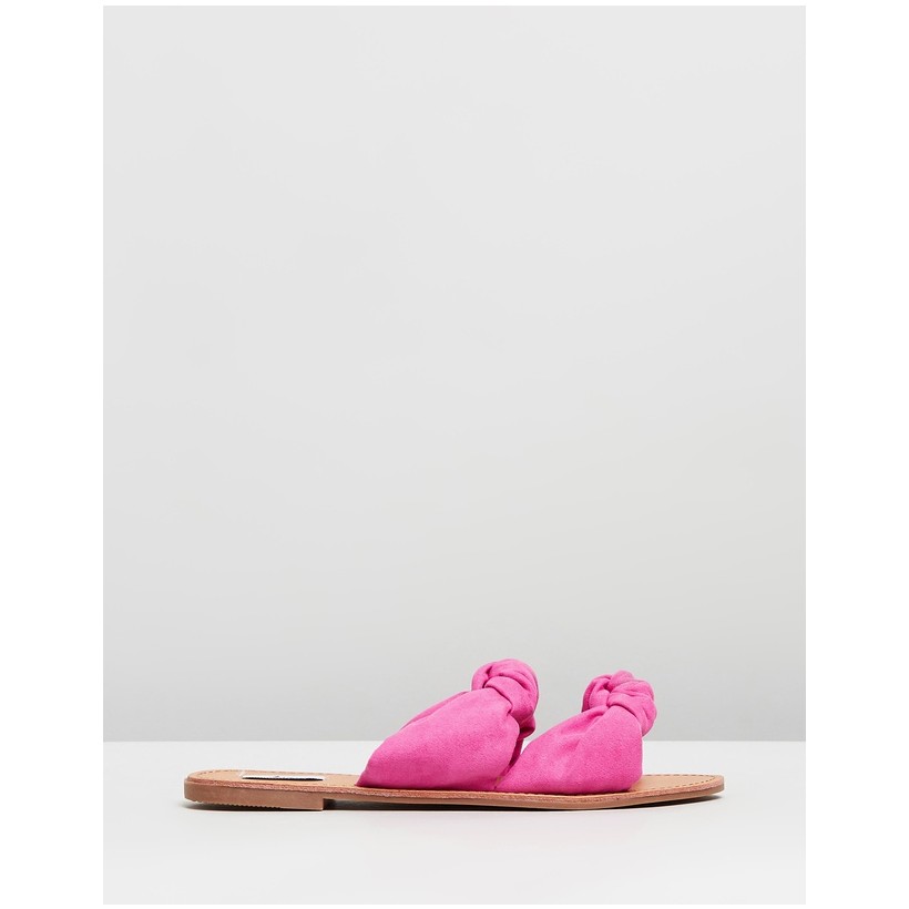 Simi Valley Slides Fuchsia Pink Microsuede by Dazie