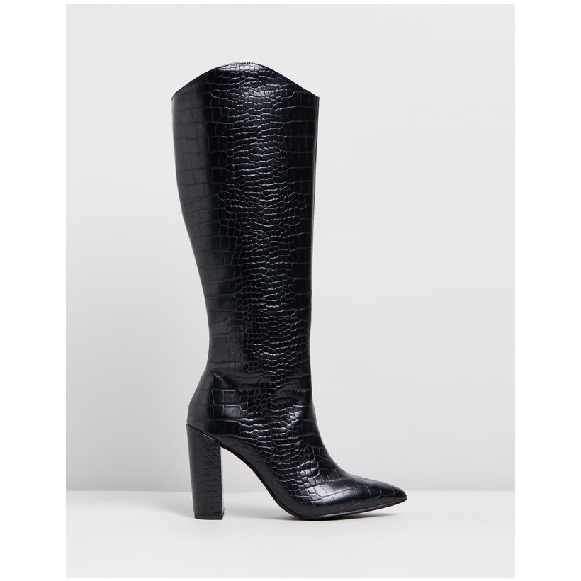 Skylar Boots Black Croc by Therapy