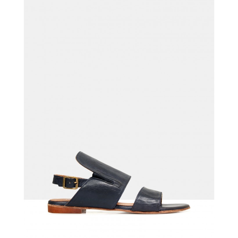 Sloane Leather Sandals BLU 218 by Sempre Di