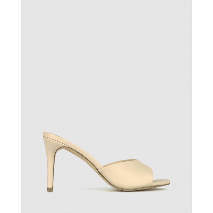 Sly Stiletto Heel Mules Nude by Betts