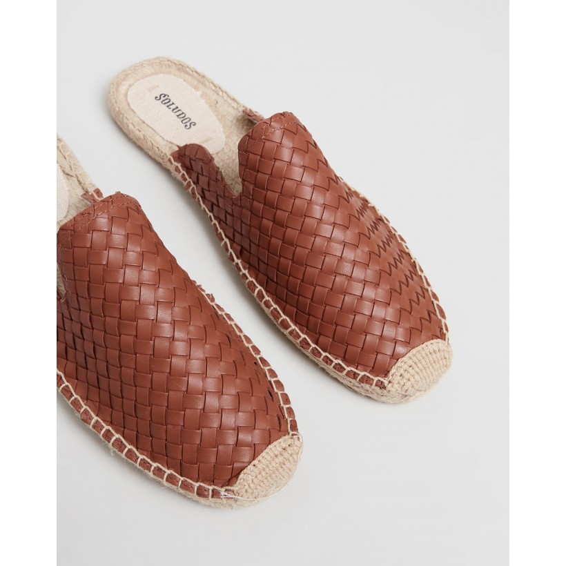 Sofia Woven Espadrille Mules Cognac by Soludos