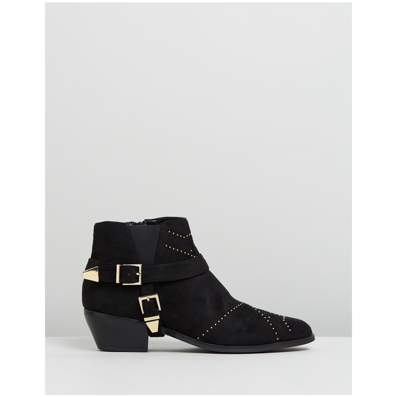 Sophie Ankle Boots Black Microsuede by Spurr