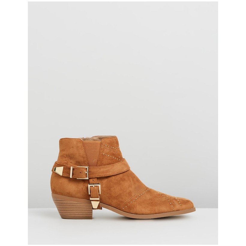 Sophie Ankle Boots Tan Microsuede by Spurr