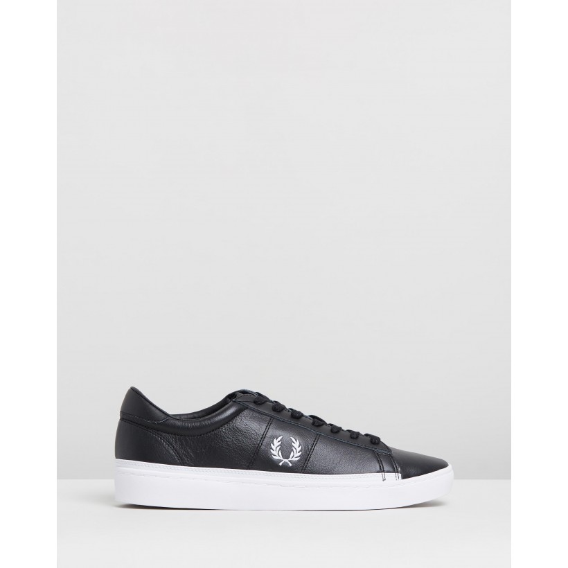 Spencer Leather Black & White by Fred Perry