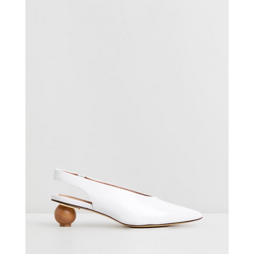 Spheric Patent Pumps Ivory by Jaggar The Label
