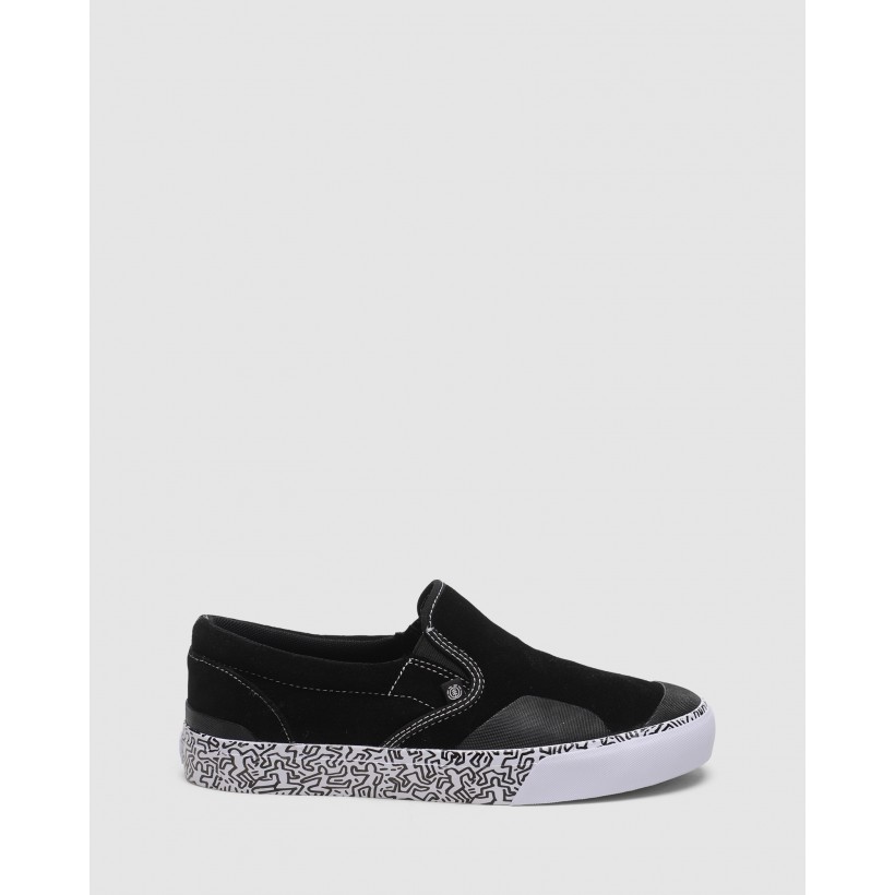 Spike Slip On Shoes Black/White by Element