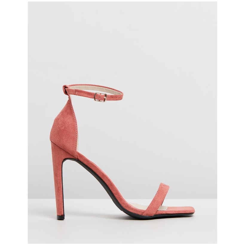 Square Toe Illusion Heels Pink by Missguided
