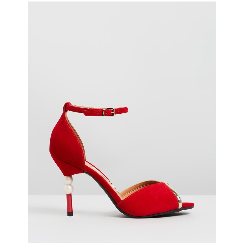 Steph Heeled Sandals Red & Gold by Vizzano