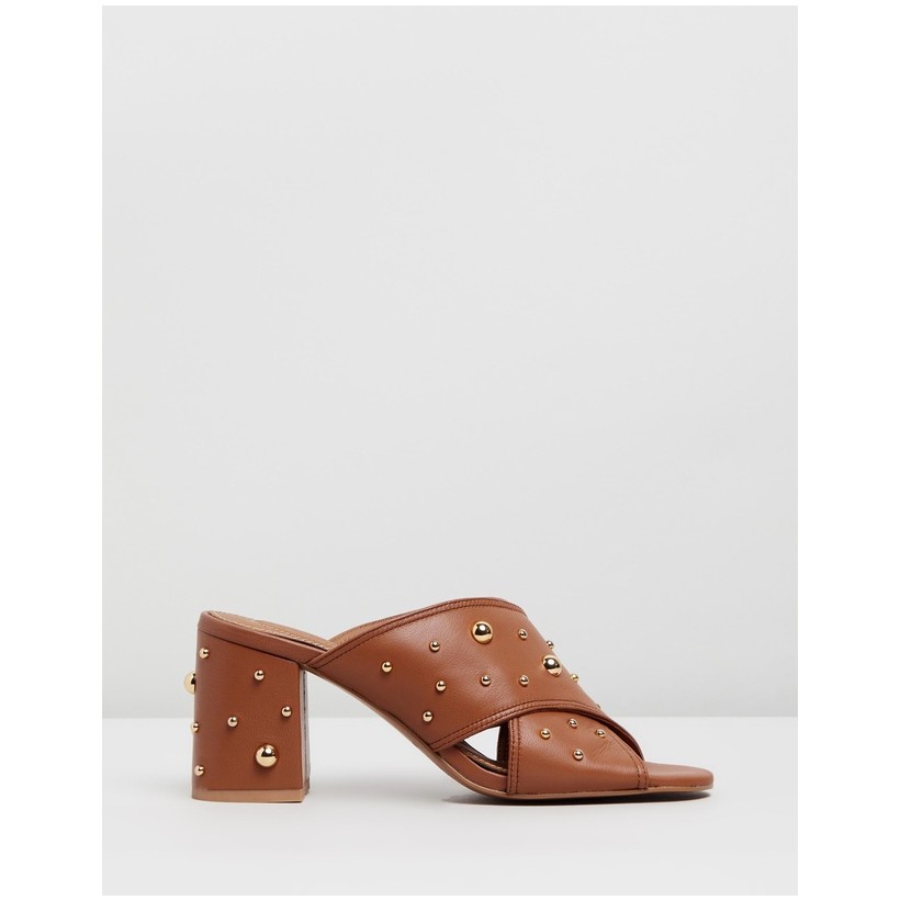 Studded Leather Mules Orange by See By Chlo??