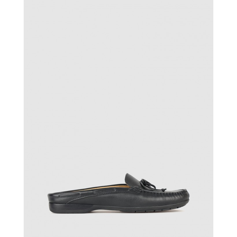 Superb Slip On Leather Loafers Black by Airflex