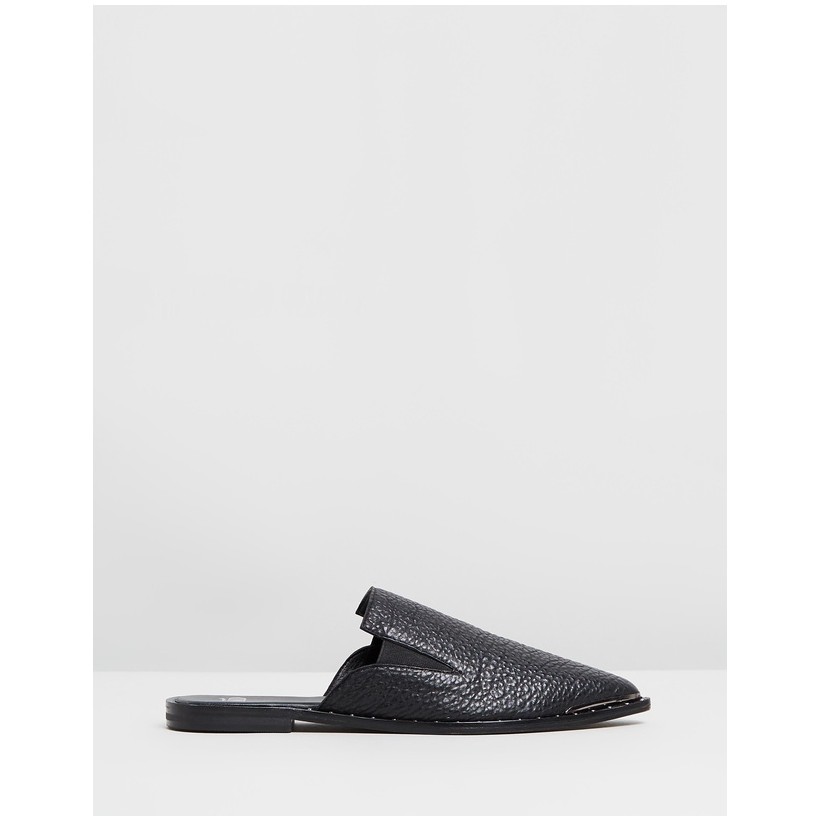 Superior Leather Pixie Loafers Black by Oneteaspoon